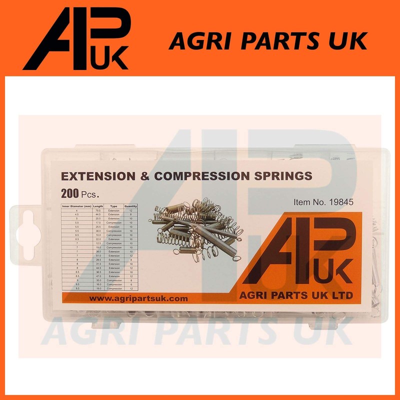 APUK 200pcs Extension Tension Compression Steel Metal Spring Assorted Assortment