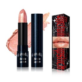 Erinde Brillo de Labios Líquido con Purpurina, Acabado Brillante y Metálico, Tinte de Labios Duradero y Resistente al Agua, no Se Transfiere, Maquillaje de Labios Muy Pigmentado Para Mujeres,1#