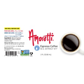 Amoretti - Espresso Coffee Extract Water Soluble 2 oz - Highly Concentrated & Perfect For Pastry, Savory, Brewing, and more, Preservative Free, Vegan, Kosher Pareve, Keto Friendly