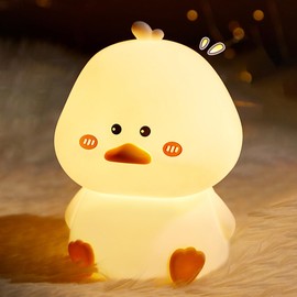 L LOHAS LED Cute Duck Night Light for Kids, Kawaii Duck Lamp, Desk Decor, Cute Stuff, Squishy Duck Light, 16 Colors Table Lamp with Remote Control, USB Rechargeable, Ideal Funny Gifts for Girls, Kids