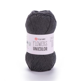 YarnArt Flowers Unicolor – 55% Cotton, 45% Acrylic – Super Fine Fingering Weight Yarn – 50g (1.76 oz), 218 yds – Ideal for Knitting & Crochet – Soft, Solid Color Skein for Summer Projects (1, 745)