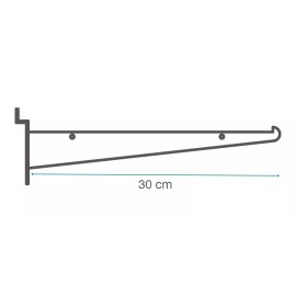 EXH Mensula Gancho Panel Ranurado Exhibipanel Blister 30cms 30pz