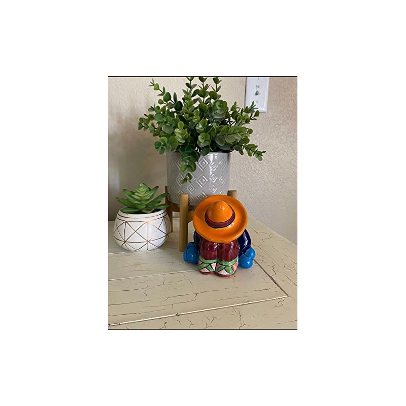 Small Talavera Ponchito Statue, Sleeping Man Statue Mexican Pottery Cowboy