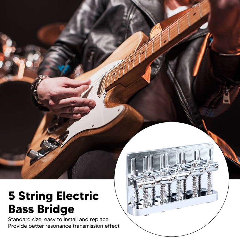Electric Bass Bridge 5 String Bass Saddle Bridge Thickened Tailpiece