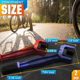 2 Pcs Motorcycle Chain Brush Set - Durable Long-Lasting Plastic Motorcycle Chain Cleaning Kit with 3-Sided Nylon Bristles for Easy Cleaning and Use - Pedaling Efficiency and Improved Gear Shifting