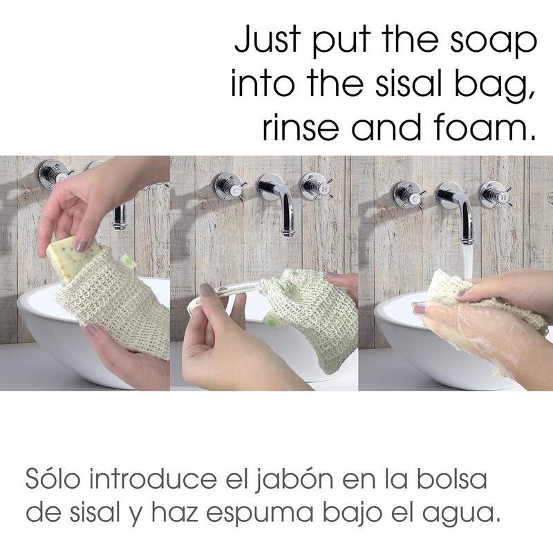 Vital Green Bolsa Jabonera de Sisal, Exfoliante, 14x9cm, 20pz