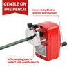 Pencil Sharpener with Container, Metal Sharpener with Crank, Manual Sharpener