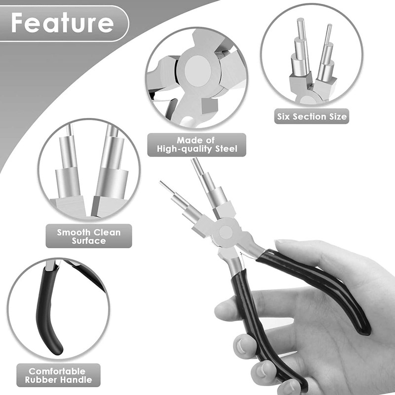 Exeton Jewelry Pliers Tool, Bail Making Pliers 6 in 1
