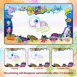 SOKA® 150 X 90 cm Large Size Magic Water Doodle Drawing Mat Colouring Handwriting Painting Pad Toy Educational No Mess for Children Kids Girls Boys