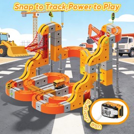 Electric Train Set for Kids, 117PCS Flexible 3D Cube Track STEM Toy