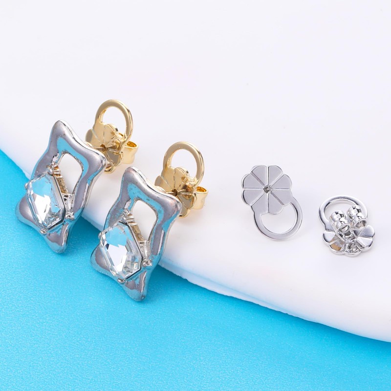 6PCS Earring Lifters Backs, Earring Backs for Droopy Ears Adjustable