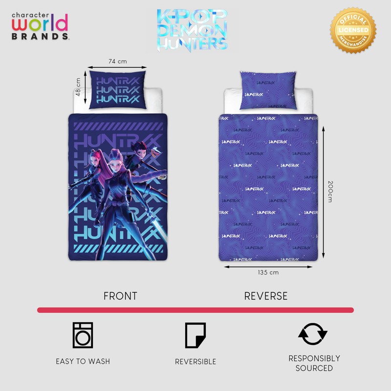 K Pop Demon Hunters Officially Licenced Single Duvet Cover Set