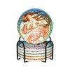 Alphonse Mucha Art Absorbent Coasters with Holder Set of 6,