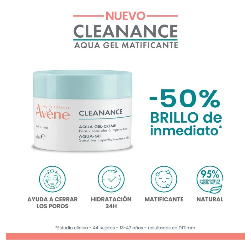 Aqua Gel Matificante Avène Cleanance 50 ml Piel Grasa