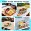 3 Pack Glass Snack Containers, Glass Snack Pack Containers with