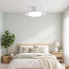 48 inch White Slim Retractable Ceiling Fan with Light and