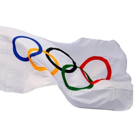 Olympic Flag 3 x 5 Ft ，2024 Olympic Games Flag Olympic Decorations