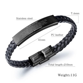 DARIN GIFT To My Sister Braided Leather Bracelet Gifts For Sister From Brother - Wherever Your Journey in Life May take You - Inspirational Christmas Birthday Gifts For Her, Engraved Adjustable