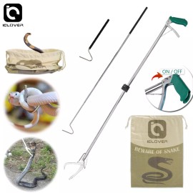 ayamaya Foldable 47" Snake Tongs 39" Hook Heavy Duty Bag Reptile Grabber Handling Tool - 47" Snake Tong+39" Snake Hook