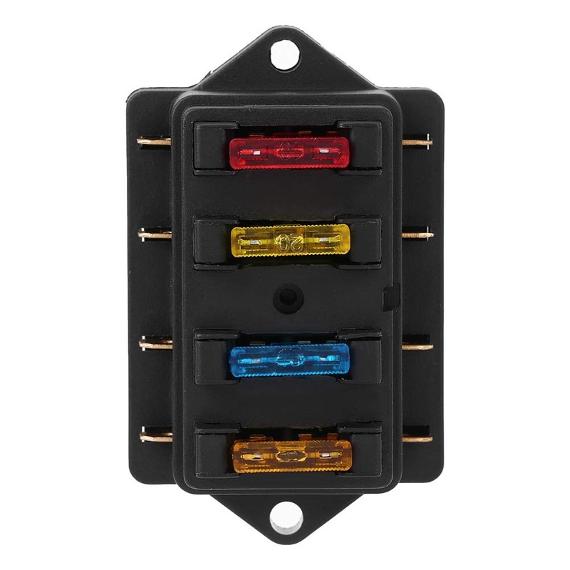 Fuse Holder Dustproof Fuse Block Black 1-40A Medium Blade for