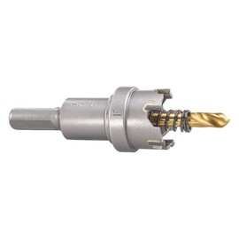 Starrett Tungsten Carbide Tipped Hole Saw - SM25 Sheet Metal Cutter With Arbor & Pilot Drill Bit - For Drilling Stainless Steel Aluminum Alloy - 25 mm