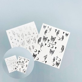 Nail art butterfly nail stickers unique nail patches one-touch nail decoration nail decoration Silver 6ea