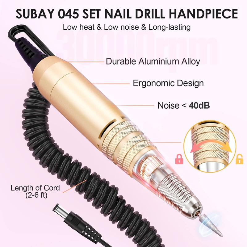 Subay Professional Electric Nail Drill Machine, 30,000RPM Electrical Nail Efile
