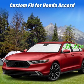 KMF Full Window Sun Shade Custom Fit for Honda Accord Accessories 2023 2024 2025, Protecting Privacy Car Window Covers Sunshade for Windshield Side Rear, UV Block and Blackout for Car Camping/Baby