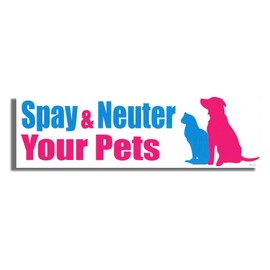 Gear Tatz - Spay and Neuter Your Pets - Bumper Sticker - 3 x 10 inches - Professionally Made in The USA - Vinyl Decal
