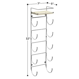 Sorbus Bathroom Towel Holder - 5 Tier Metal Towel Rack with Wood Shelf for Rolled Bath Towels, Washcloths, Linens, Hand Towels, Soaps & Accessories - Wall Mounted Towel Rack for Bathroom Towel Storage