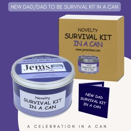 Dad To Be Survival Kit in a Can – Funny Novelty Gift for New Dads – Humorous Daddy To Be Gift Set for Men – Unique Father-to-Be Present Packed with Fun for Baby Arrival Purple/Lilac