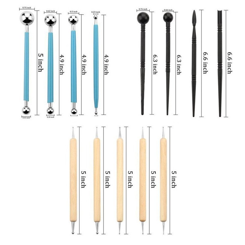 ODETOJOY Sculpting Tools Ball Stylus Dotting Tools Clay Modeling Tools