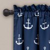 Lush Decor Darkening Window Curtain Set, Navy Anchor Print, 84"