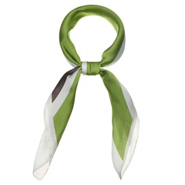 Allegra K Women's Silk Scarf, Square, 27.6 inches (70 cm), Striped, Square Scarf, Neckerchief, Hair Decoration, Office, Uniforms, grey green