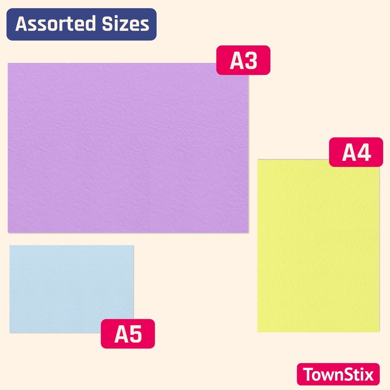 10 Colours, A4 120gsm Coloured Art Paper - Assorted Pack,