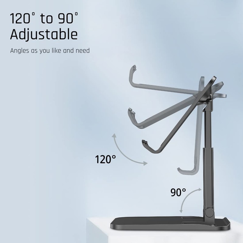 BASE12 Phone Stand for Desk, Foldable Adjustable Tablet Holder -