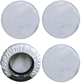 Yharnamite 4 Pcs Durable 420D Oxford Cloth Wheel Covers, Tire Covers for Winter, Spare Tire, and Snow Protection - Perfect for Long-Term Storage or Everyday Use (76-81CM)