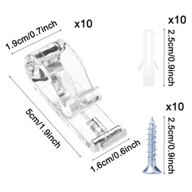 GAOHAN 10 Sets Roman Blind P Clip, Plastic Roman Roller Blind Chain Cord P Clips Hooks Child Safety Roller Blind Clips for Blinds with 10 Screws and 10 Plastic Pillars