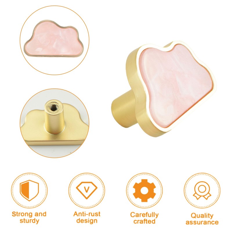 MOROBOR Decorative Pink Cloud Kitchen Cabinet Knobs, 6 Pack Creative