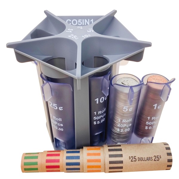 CO5IN1 Change Sorter Tube as Coin Counter Machine with Coin