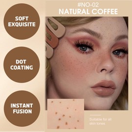 Freckle Pen Freckle Pen, Simulated Freckles Natural Freckle Pen False Freckles Waterproof Long Lasting Quick Dry for Freckles Makeup (02#, 2pcs)