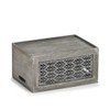 Zeller 15187 Storage Box 'Leaves', Wood, Grey, Approx. 35 x