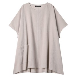 Wacoal HTT125 ATSUKO MATANO Women's Top Loungewear, 6/4 Sleeves, 100% Cotton (Main Body) Willow Material, Summer, BE, L