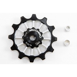 Microhero MicrOHERO Super Spinning Ceramic Bearing Aluminum Narrow Wide Pulley 12T (Black)
