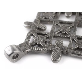 Metu Silver Coptic Cross Pendant 53x70mm Ethiopia African White Metal Large Hole