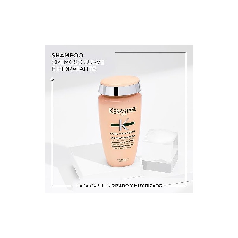 Kérastase Curl Manifesto Bain Hydratation Douceur, Shampoo para Cabello Rizado,
