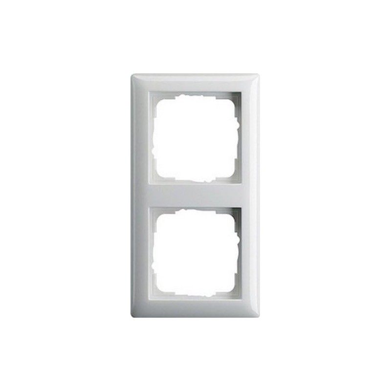 GIRA Komplett-Set Gira Standard 55 Abdeckrahmen, 2-fach - Reinwei?, gl?nzend