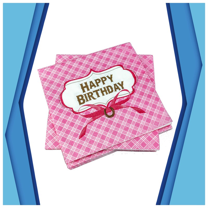 Iconikal Dinner Party Paper Napkins, Happy Birthday Horseshoe, 48-Count