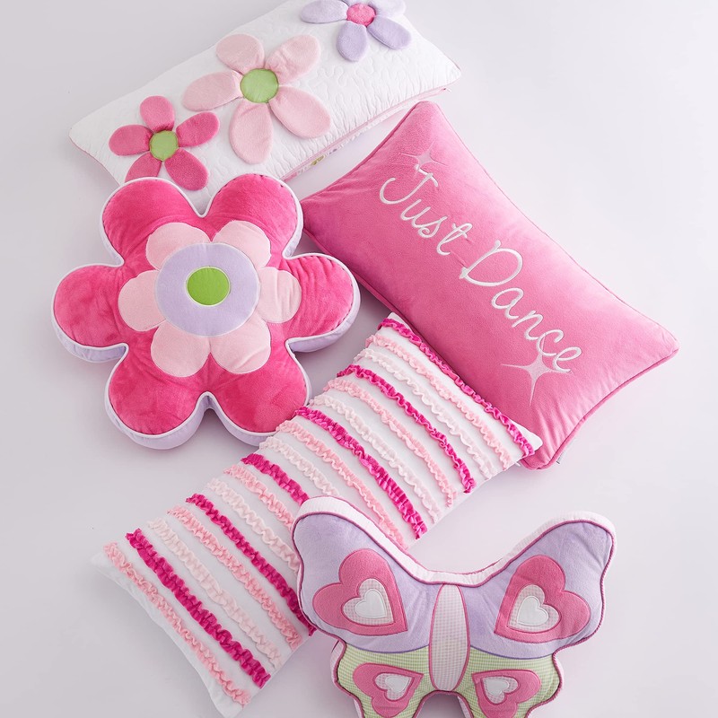 Levtex Home Merrill Girl 3D Flwr Pillow Pink, Lilac White