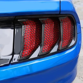 Ombialo Tail Light Lamp Cover Compatible with Ford Mustang 2018-2023 Taillight Lens Shell Bezel Cover Trim (Carbon Fiber)